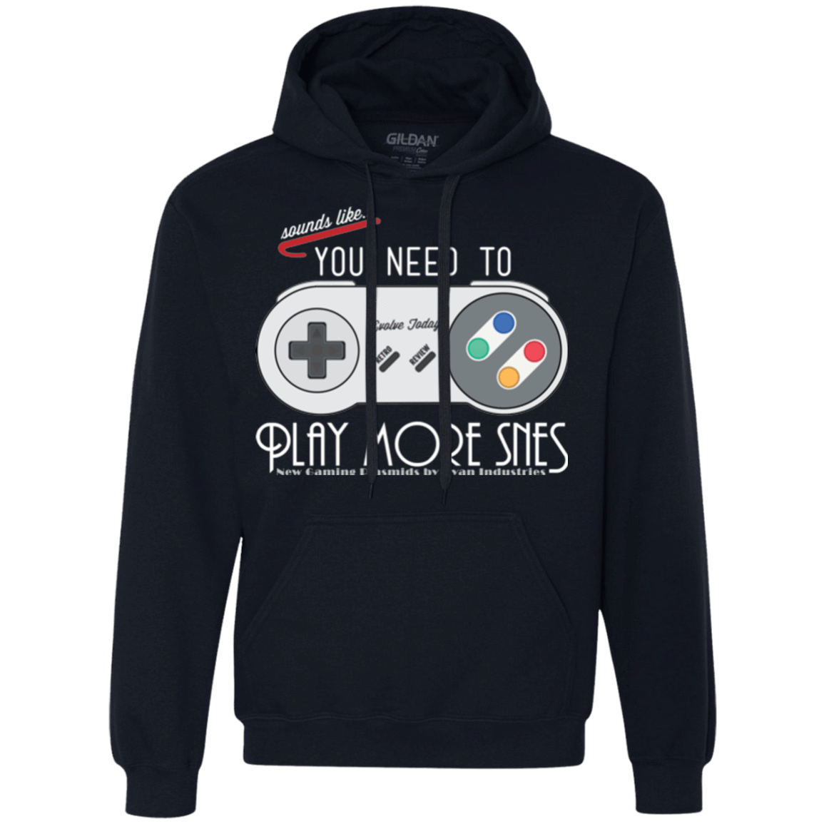 Sweatshirts Navy / Small Evolve Today! Play More SNES Premium Fleece Hoodie
