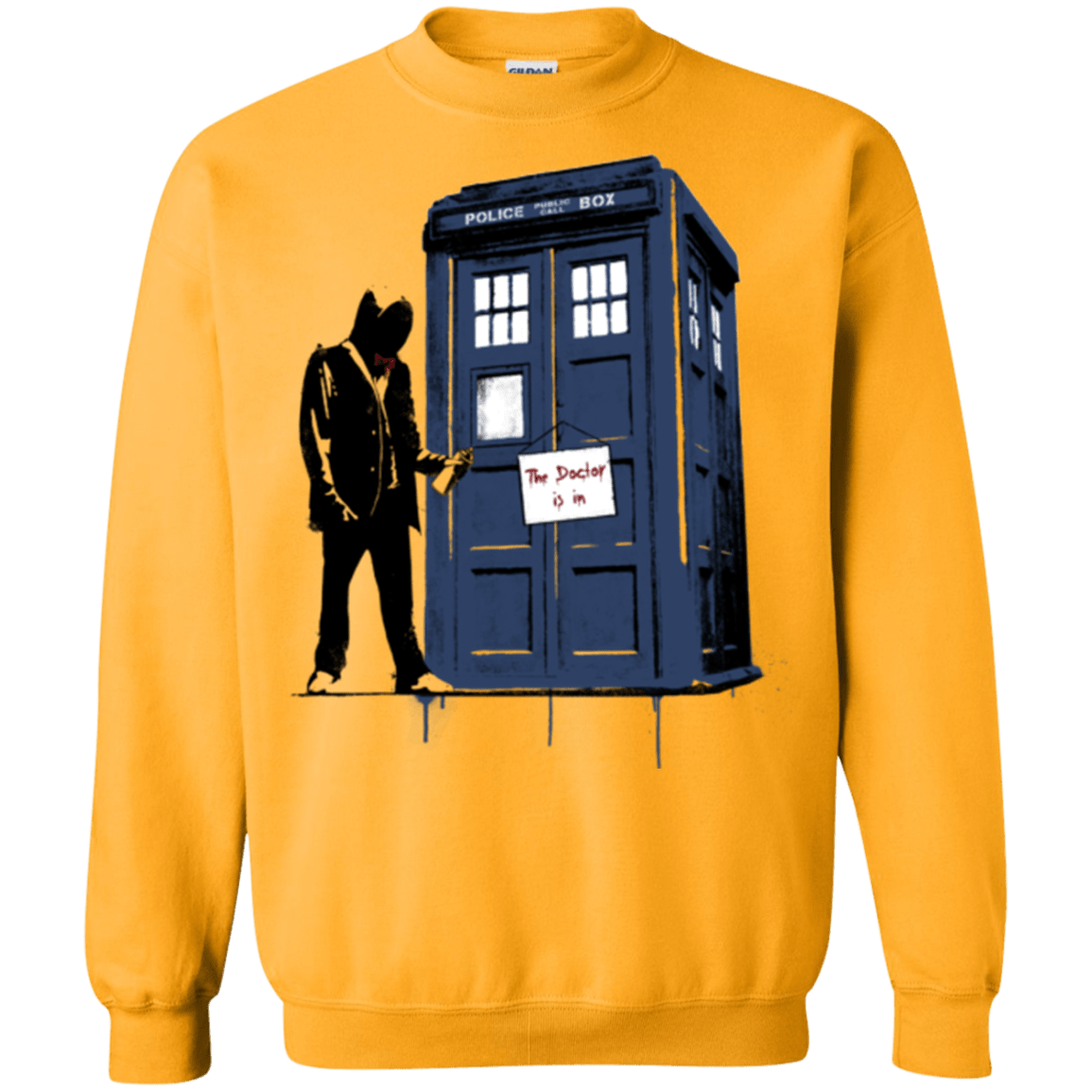 Sweatshirts Gold / Small Exit Through Tardis Crewneck Sweatshirt