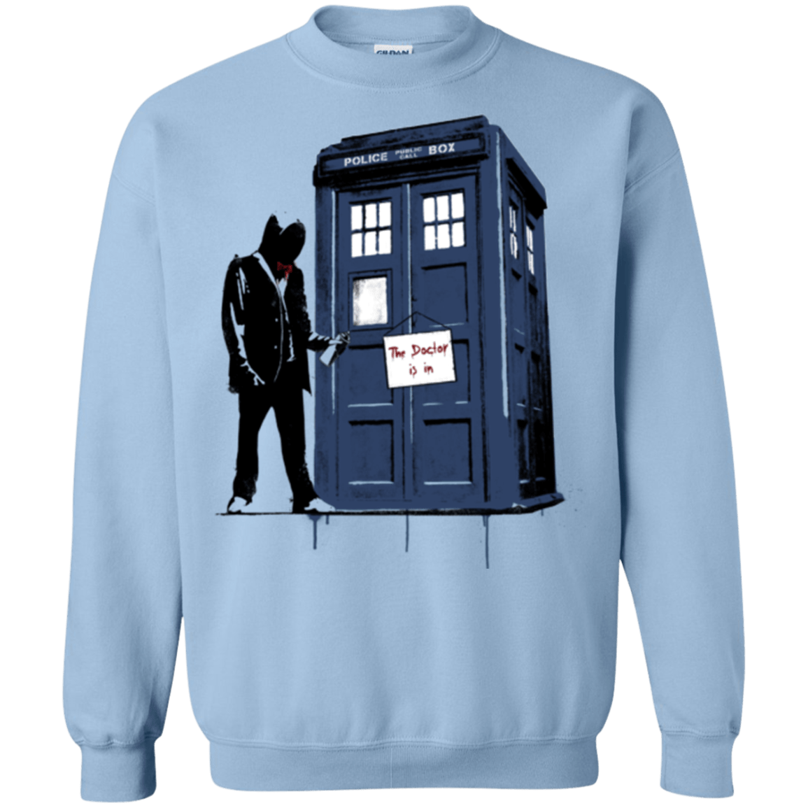 Sweatshirts Light Blue / Small Exit Through Tardis Crewneck Sweatshirt