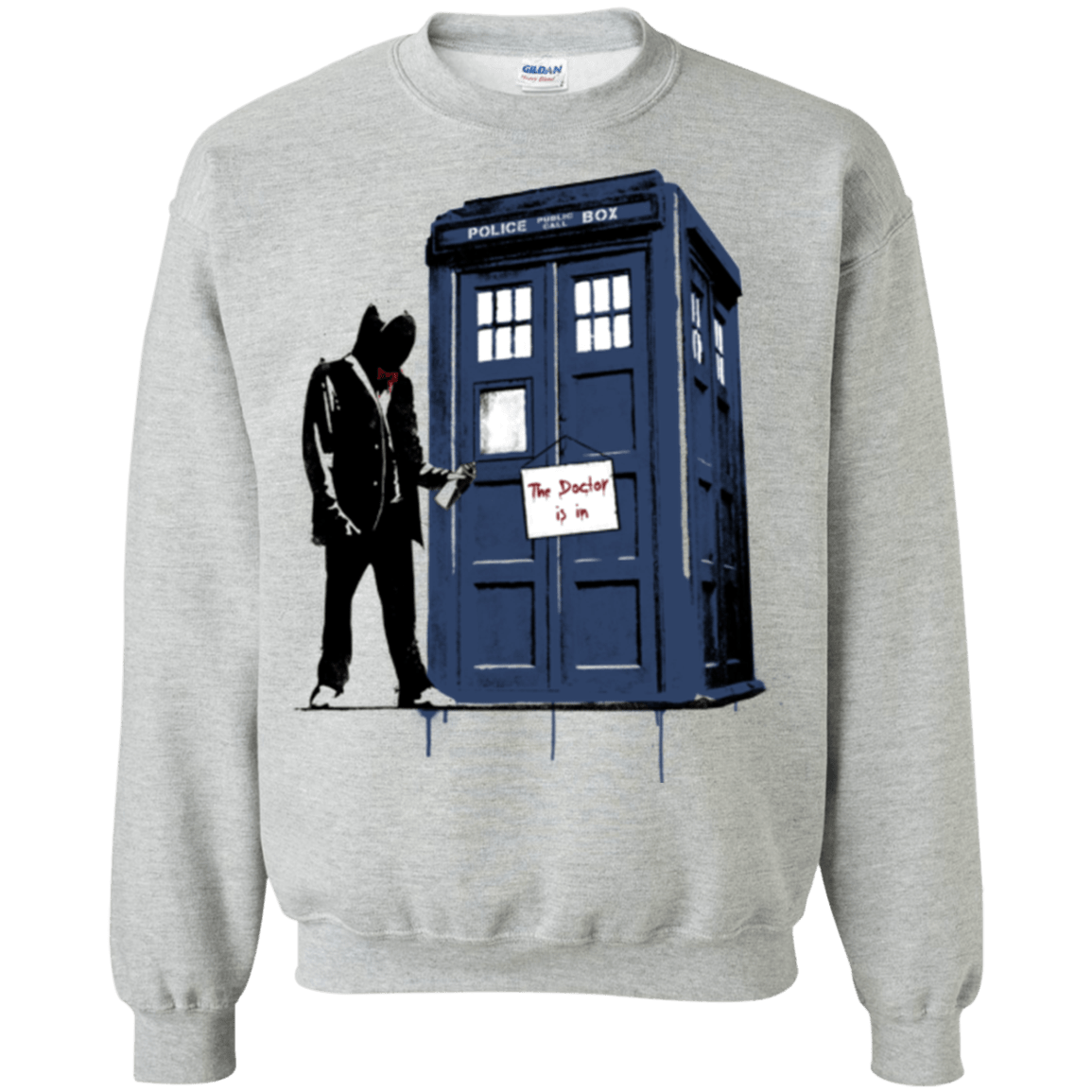 Sweatshirts Sport Grey / Small Exit Through Tardis Crewneck Sweatshirt