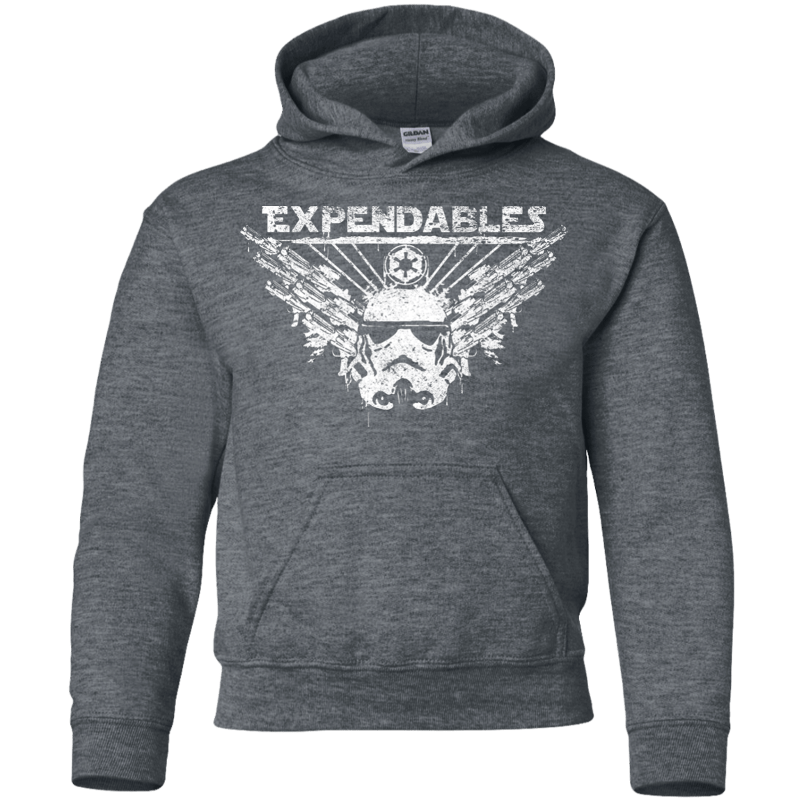 Sweatshirts Dark Heather / YS Expendable Troopers Youth Hoodie