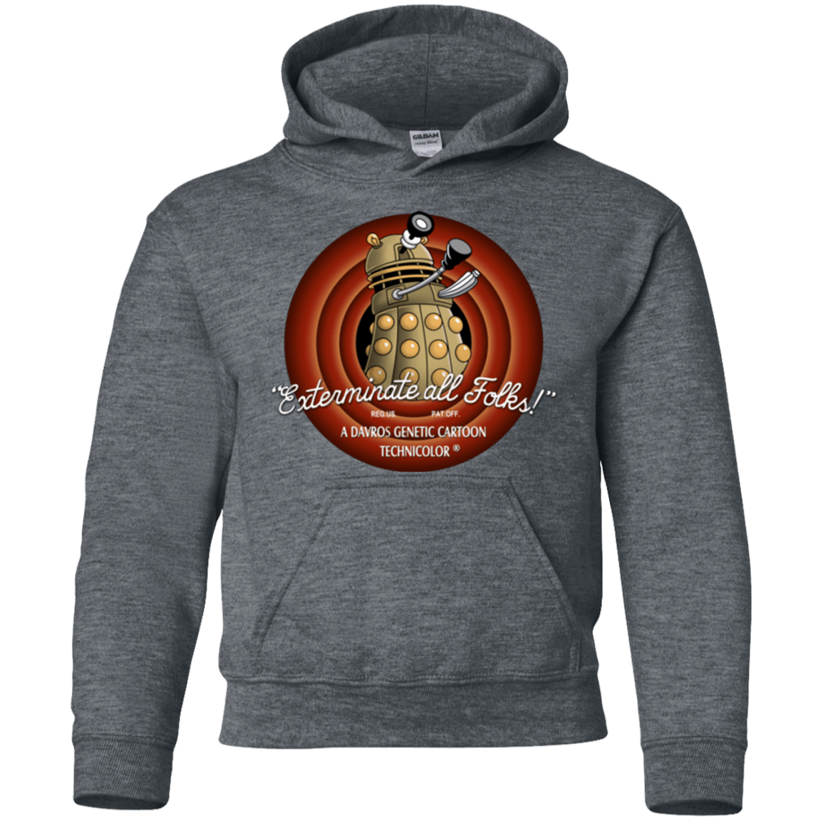 Sweatshirts Dark Heather / YS Exterminate All Folks Youth Hoodie