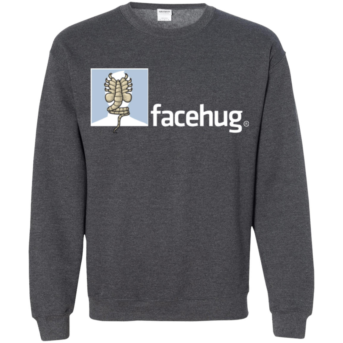 Sweatshirts Dark Heather / Small FACEHUG Crewneck Sweatshirt
