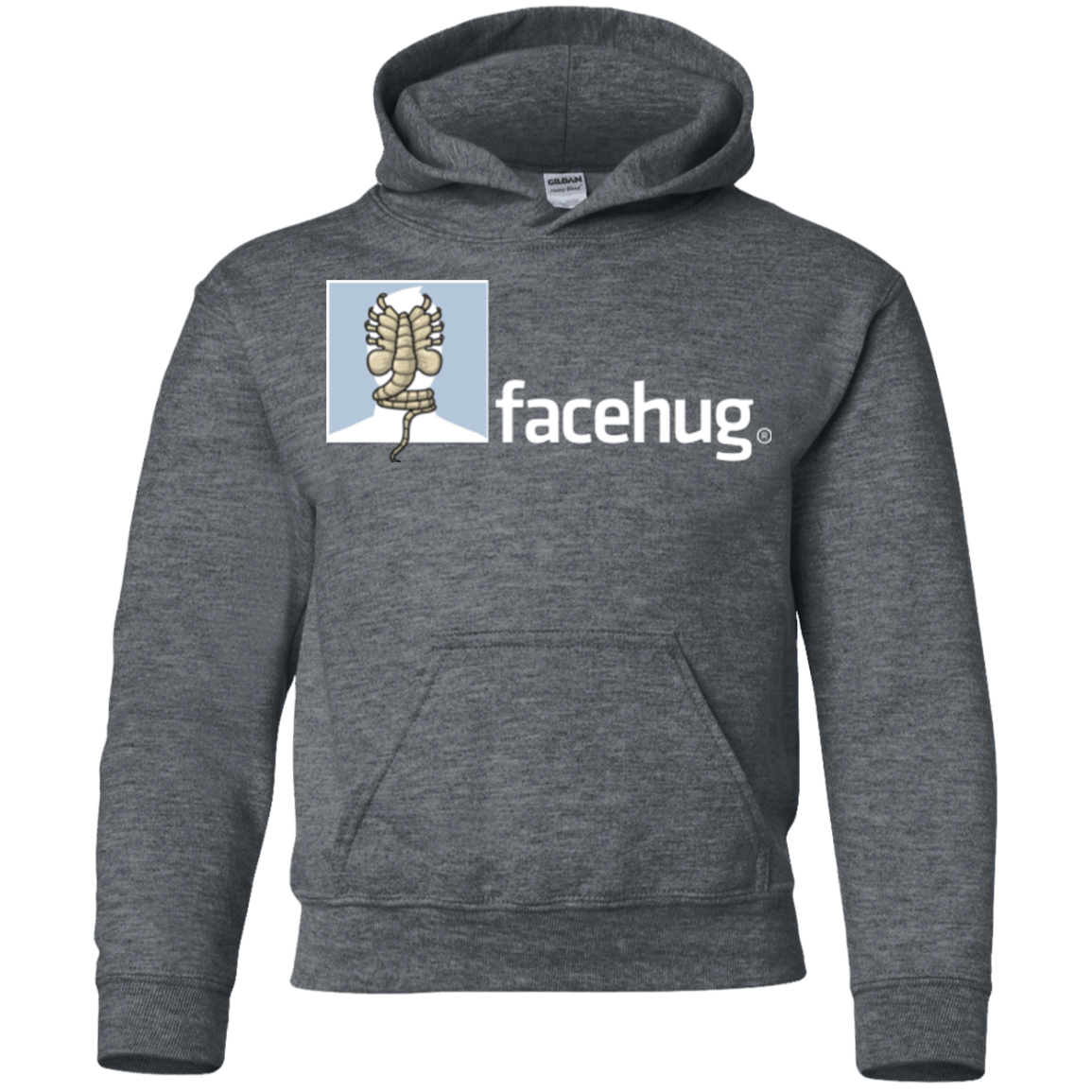 Sweatshirts Dark Heather / YS FACEHUG Youth Hoodie