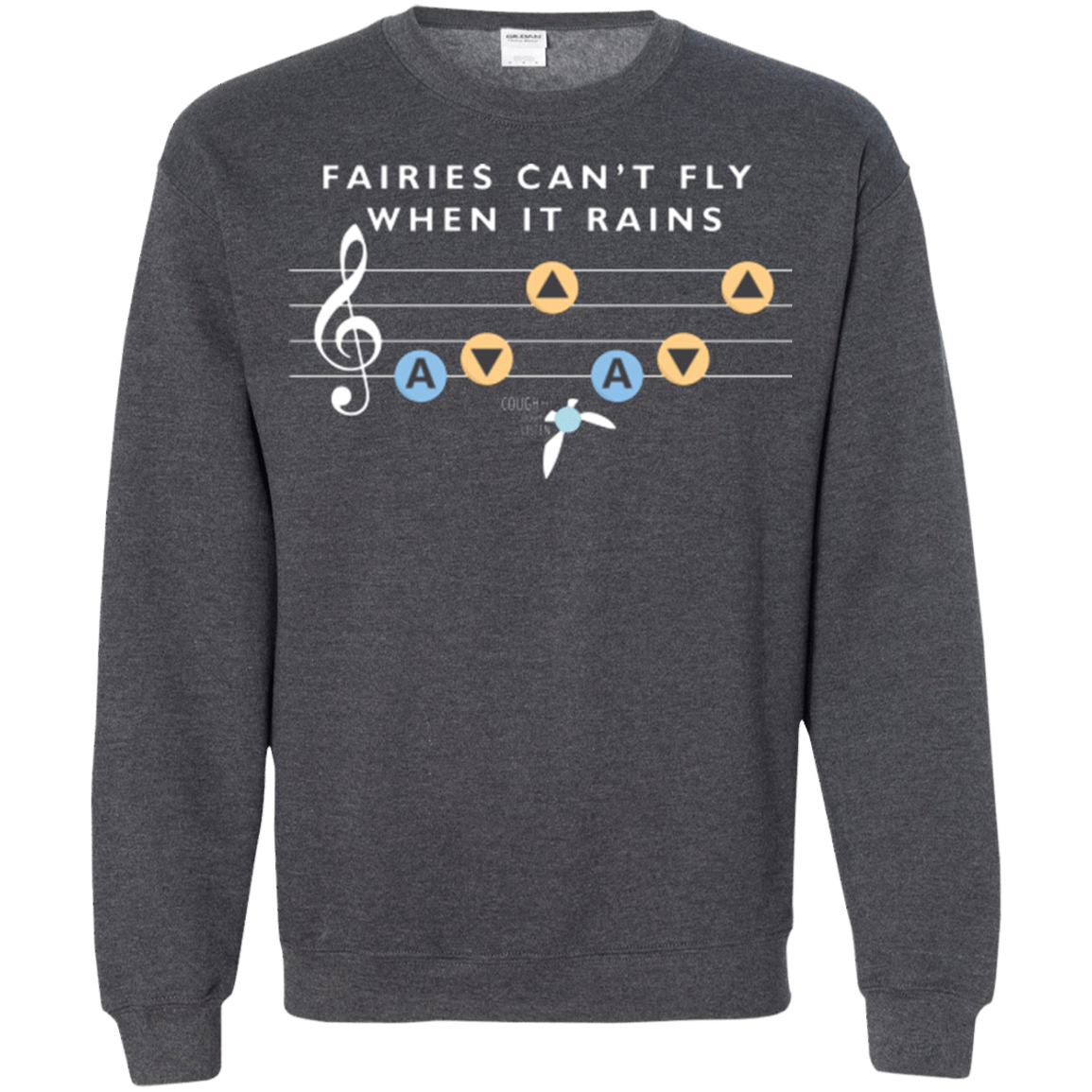 Sweatshirts Dark Heather / Small Fairies Can't Fly When It Rains Crewneck Sweatshirt