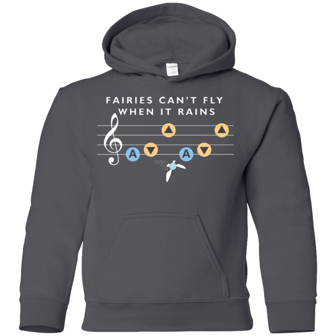 Sweatshirts Charcoal / YS Fairies Can't Fly When It Rains Youth Hoodie