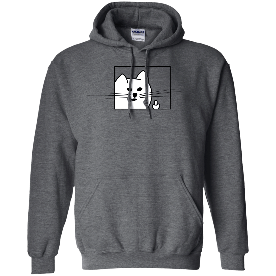Sweatshirts Dark Heather / S Feline Flip Pullover Hoodie