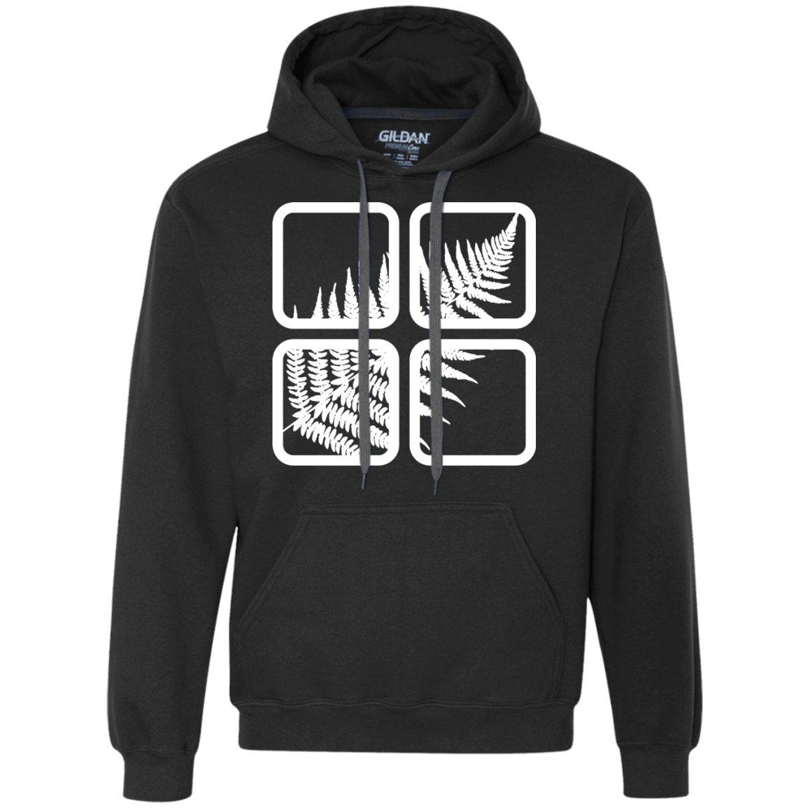 Sweatshirts Black / S Fern Pane Premium Fleece Hoodie