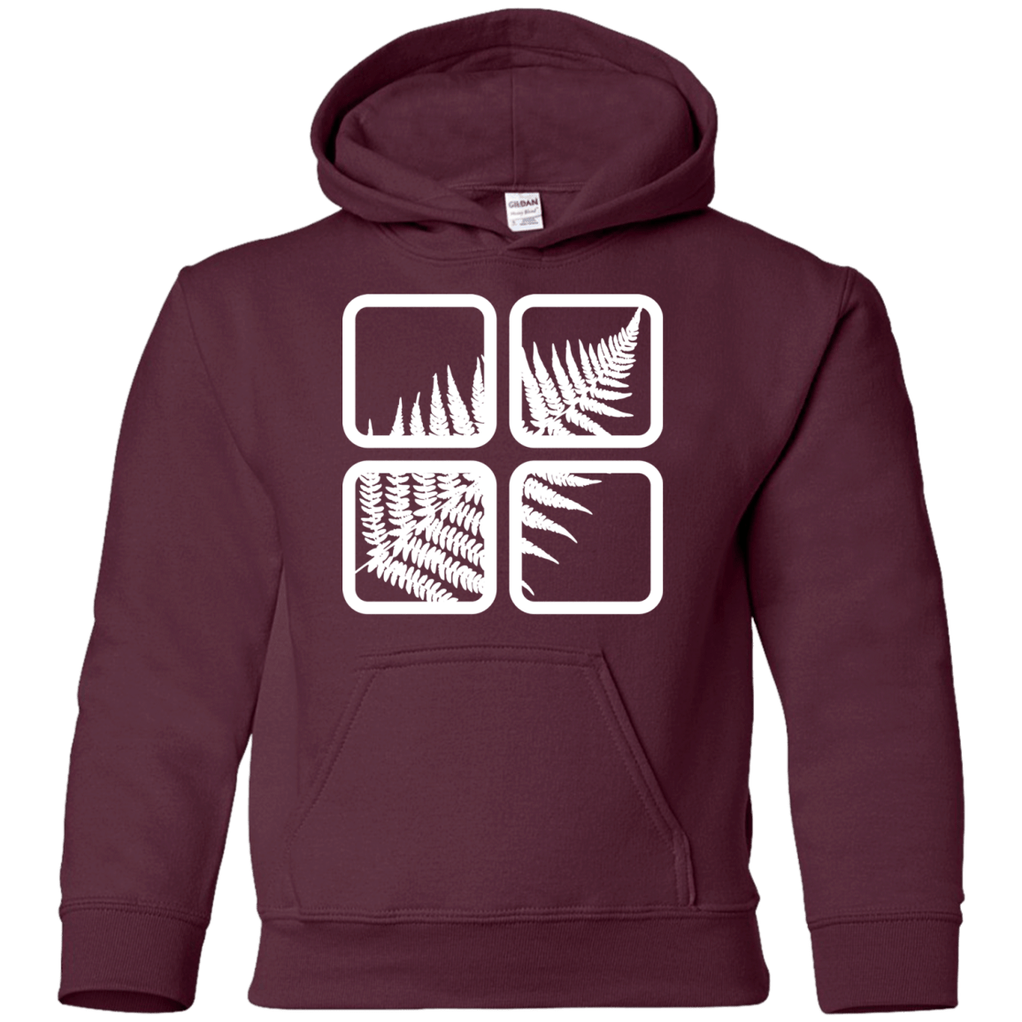 Sweatshirts Maroon / YS Fern Pane Youth Hoodie