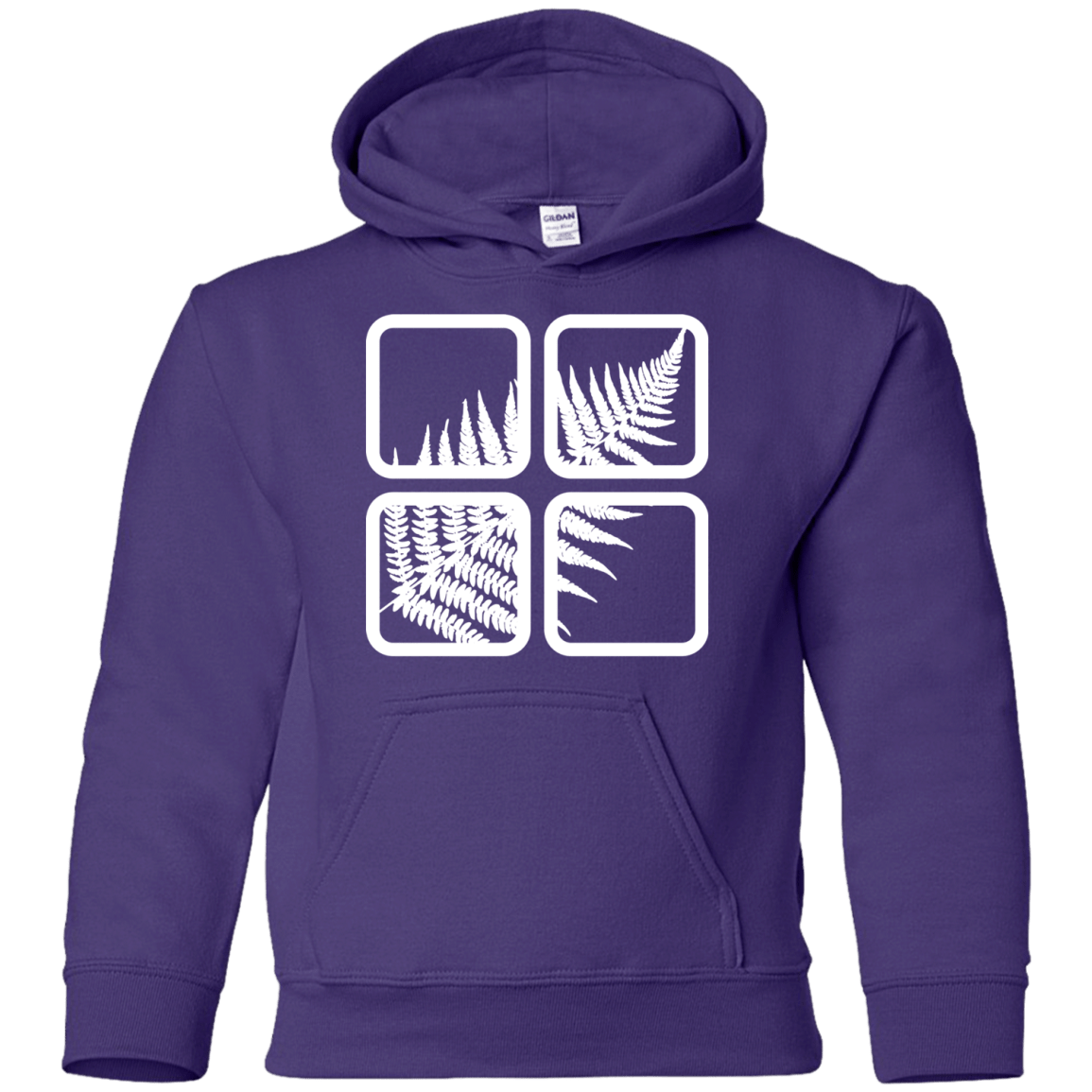 Sweatshirts Purple / YS Fern Pane Youth Hoodie