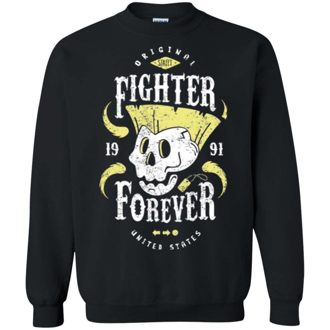 Sweatshirts Black / Small Fighter Forever Guile Crewneck Sweatshirt