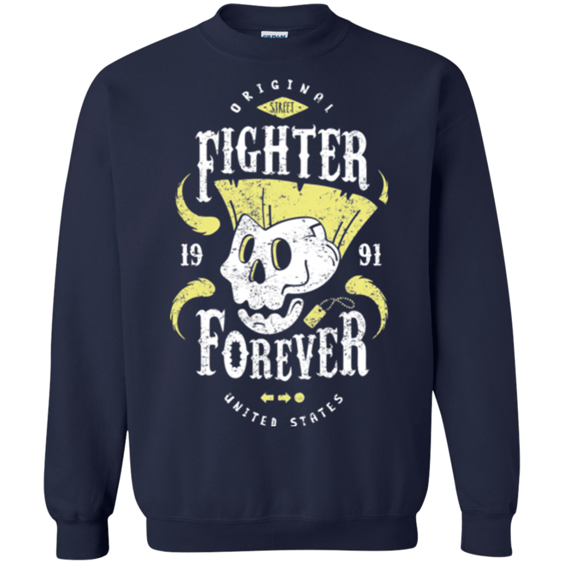 Sweatshirts Navy / Small Fighter Forever Guile Crewneck Sweatshirt