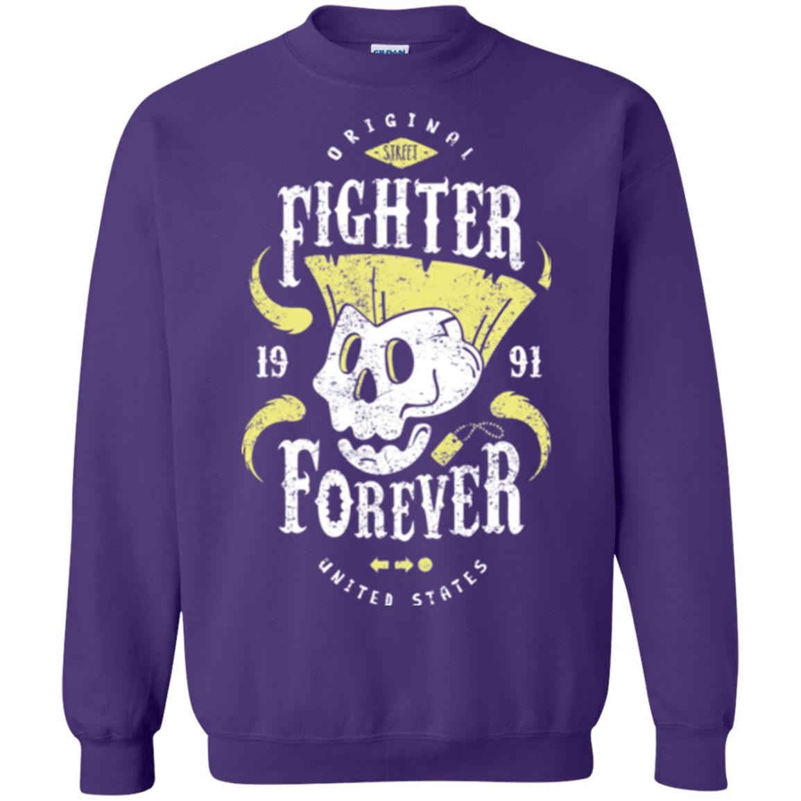 Sweatshirts Purple / Small Fighter Forever Guile Crewneck Sweatshirt
