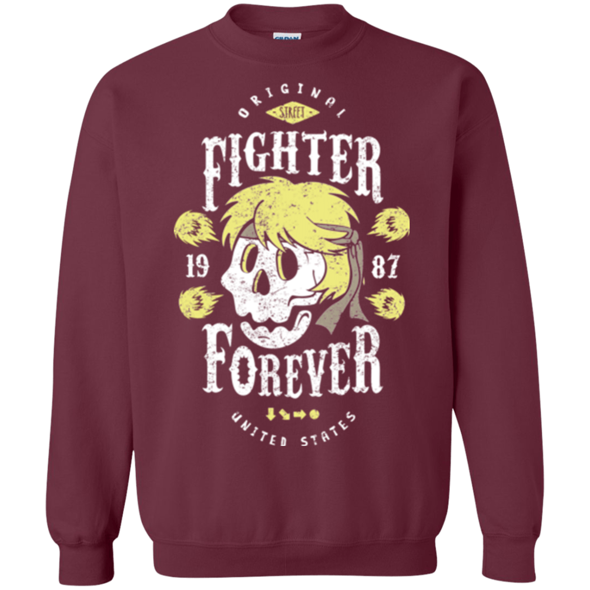 Sweatshirts Maroon / Small Fighter Forever Ken Crewneck Sweatshirt