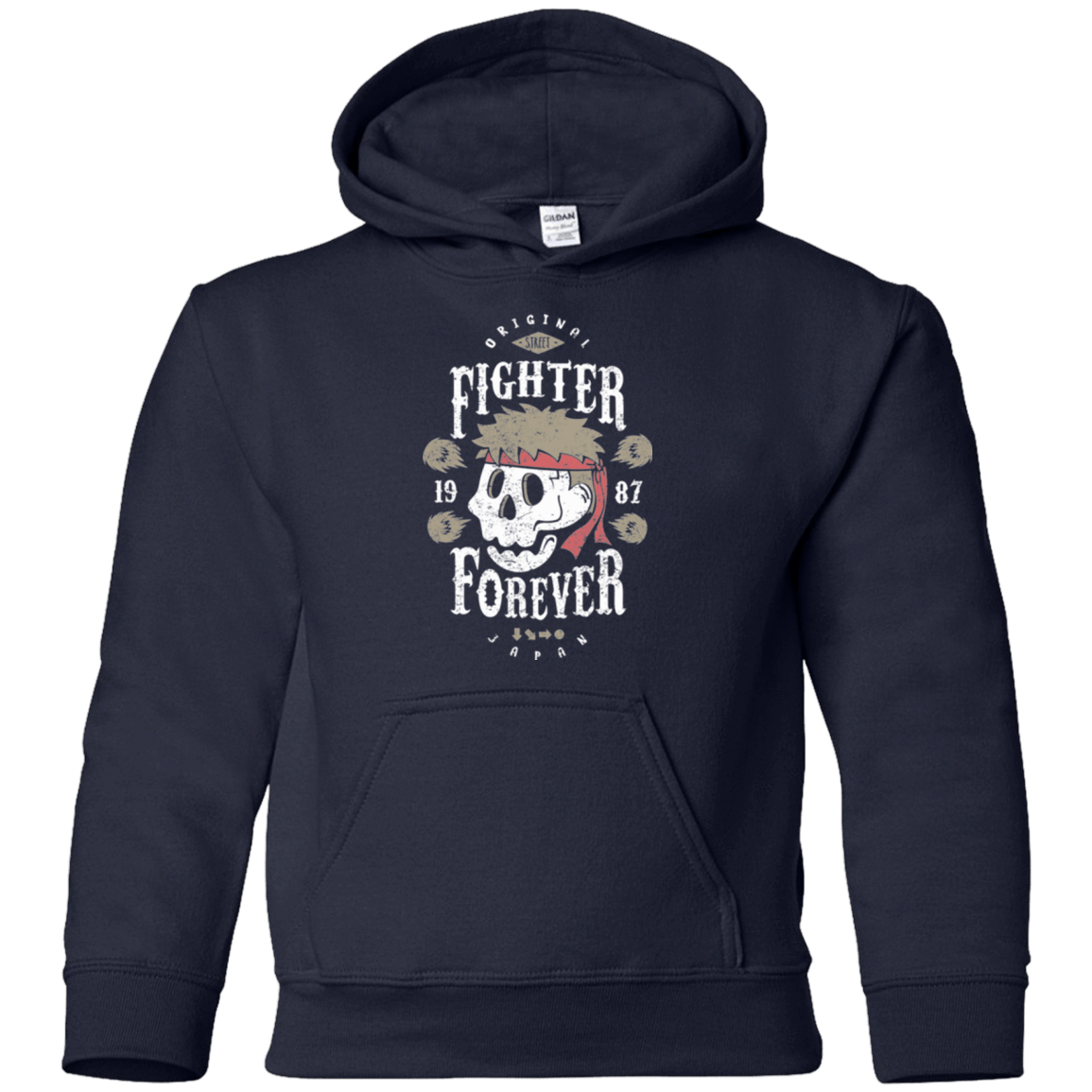 Sweatshirts Navy / YS Fighter Forever Ryu Youth Hoodie
