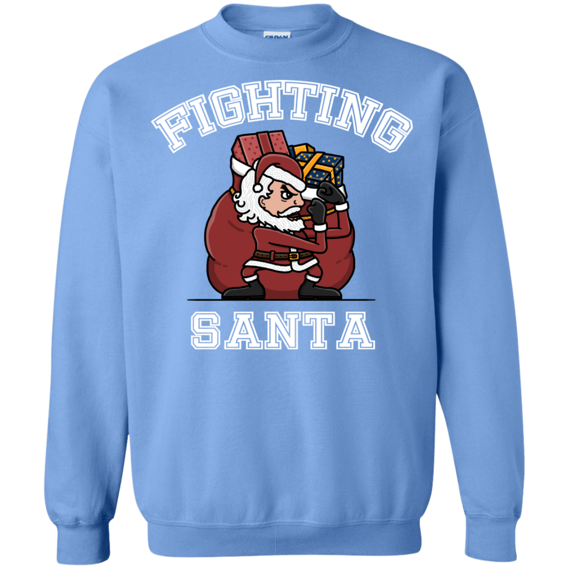 Sweatshirts Carolina Blue / S Fighting Santa Crewneck Sweatshirt