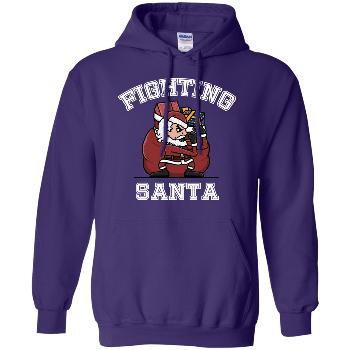Sweatshirts Purple / S Fighting Santa Pullover Hoodie