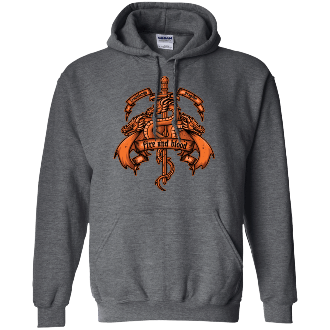 Sweatshirts Dark Heather / Small FIRE AND BLOOD Pullover Hoodie