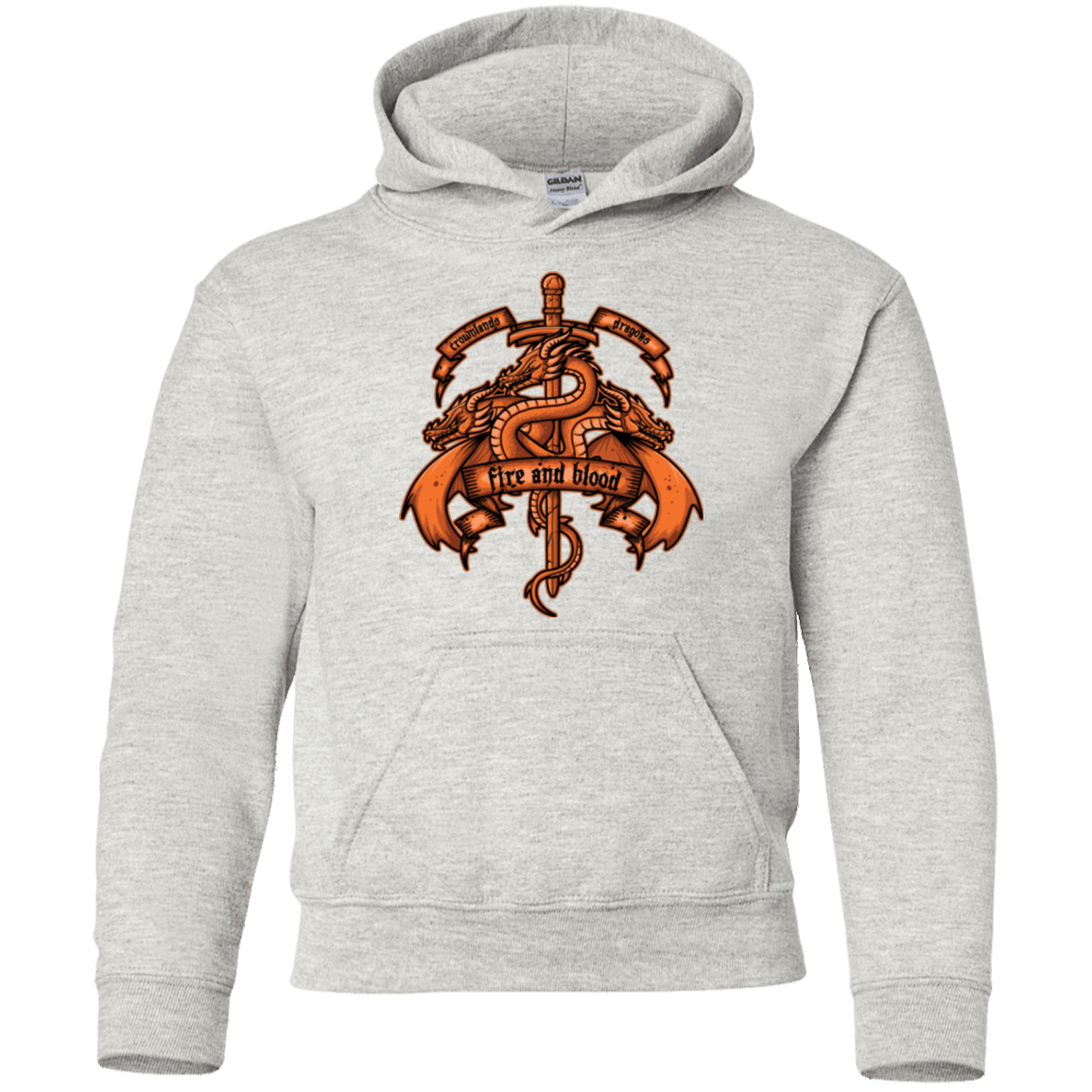 Sweatshirts Ash / YS FIRE AND BLOOD Youth Hoodie