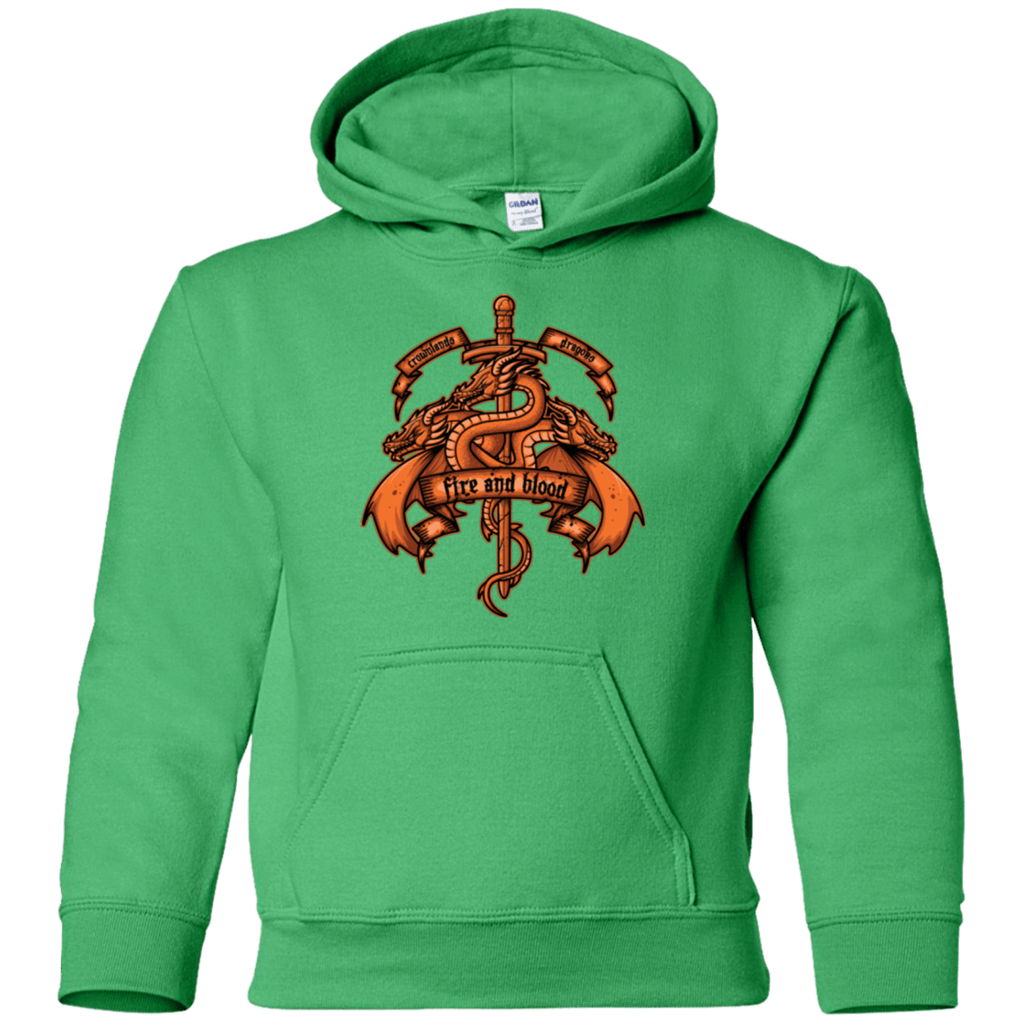 Sweatshirts Irish Green / YS FIRE AND BLOOD Youth Hoodie