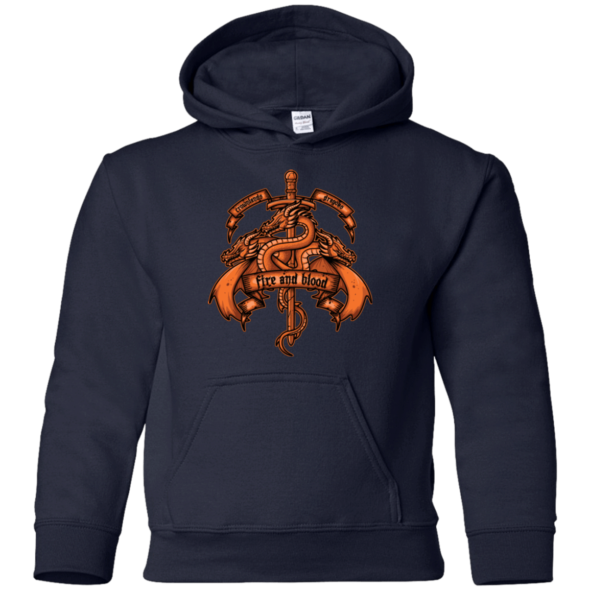 Sweatshirts Navy / YS FIRE AND BLOOD Youth Hoodie