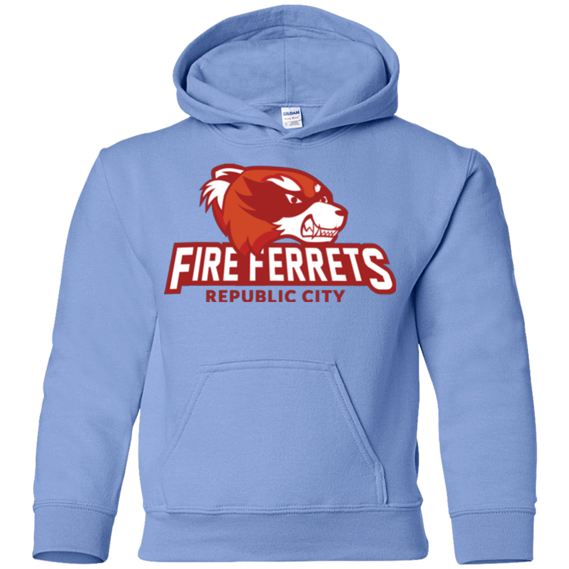 Sweatshirts Carolina Blue / YS Fire Ferrets Youth Hoodie