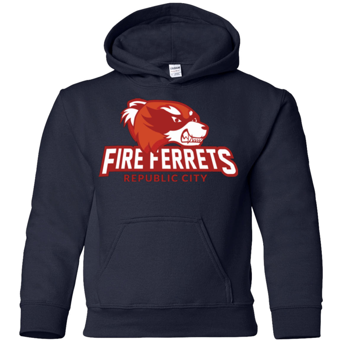 Sweatshirts Navy / YS Fire Ferrets Youth Hoodie