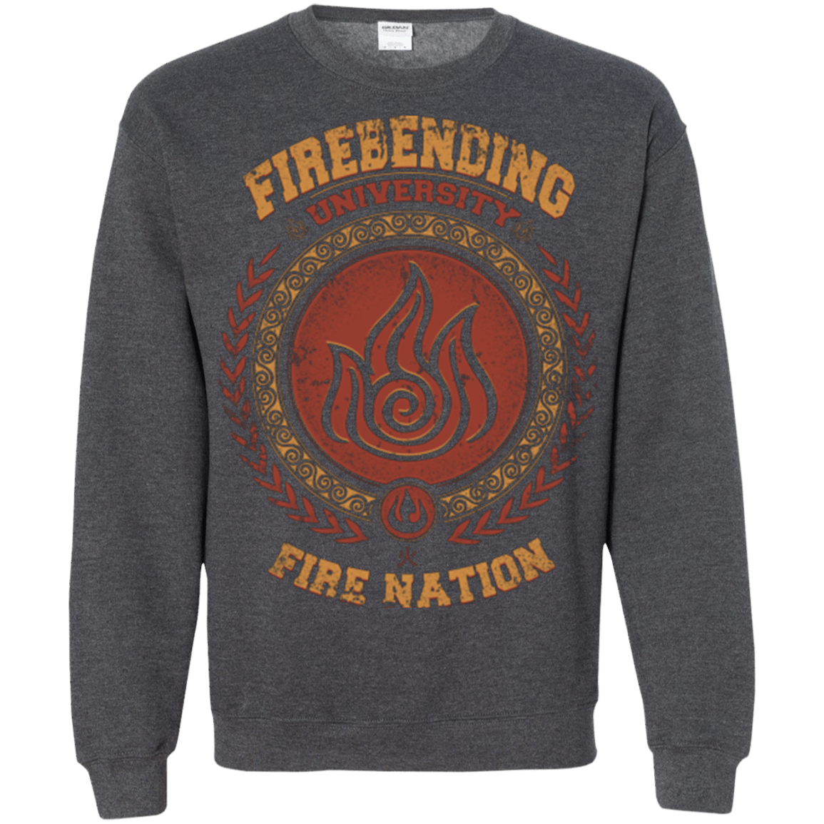 Sweatshirts Dark Heather / Small Firebending university Crewneck Sweatshirt