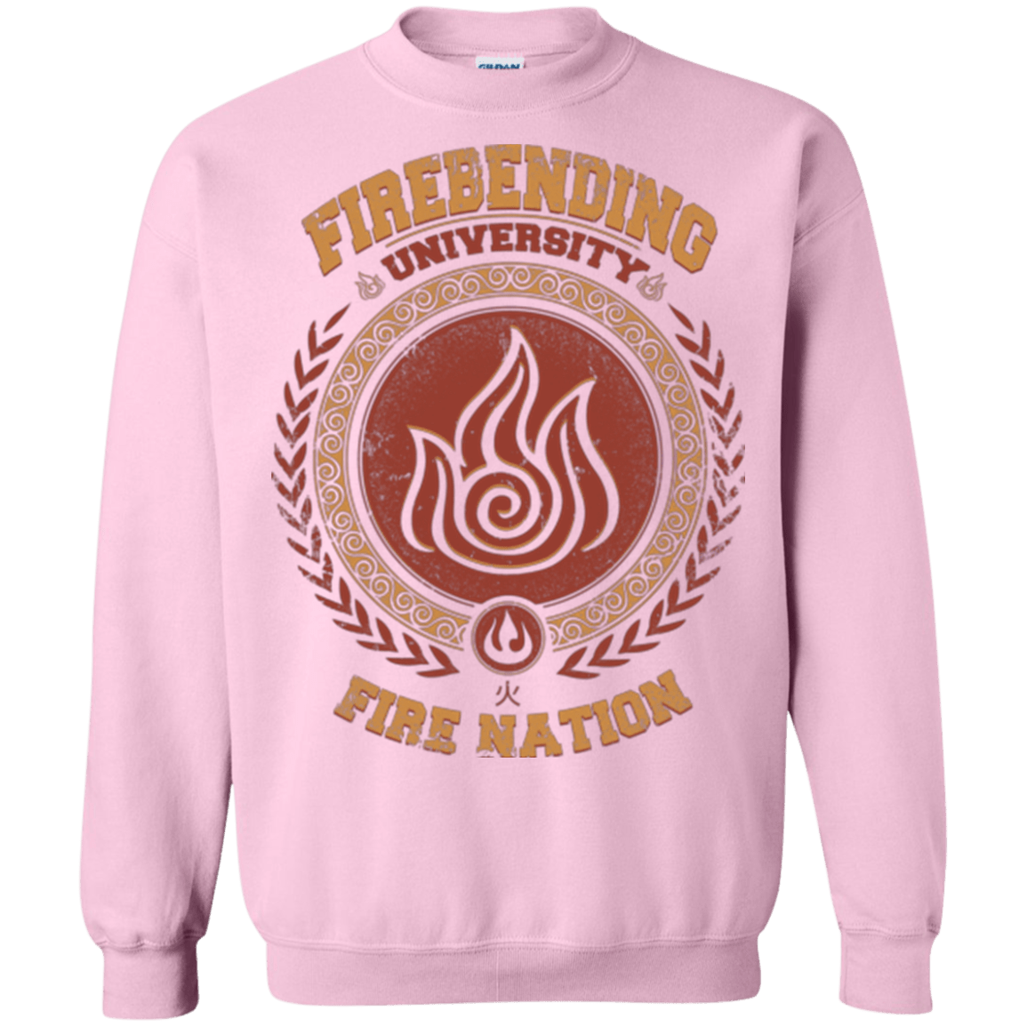 Sweatshirts Light Pink / Small Firebending university Crewneck Sweatshirt