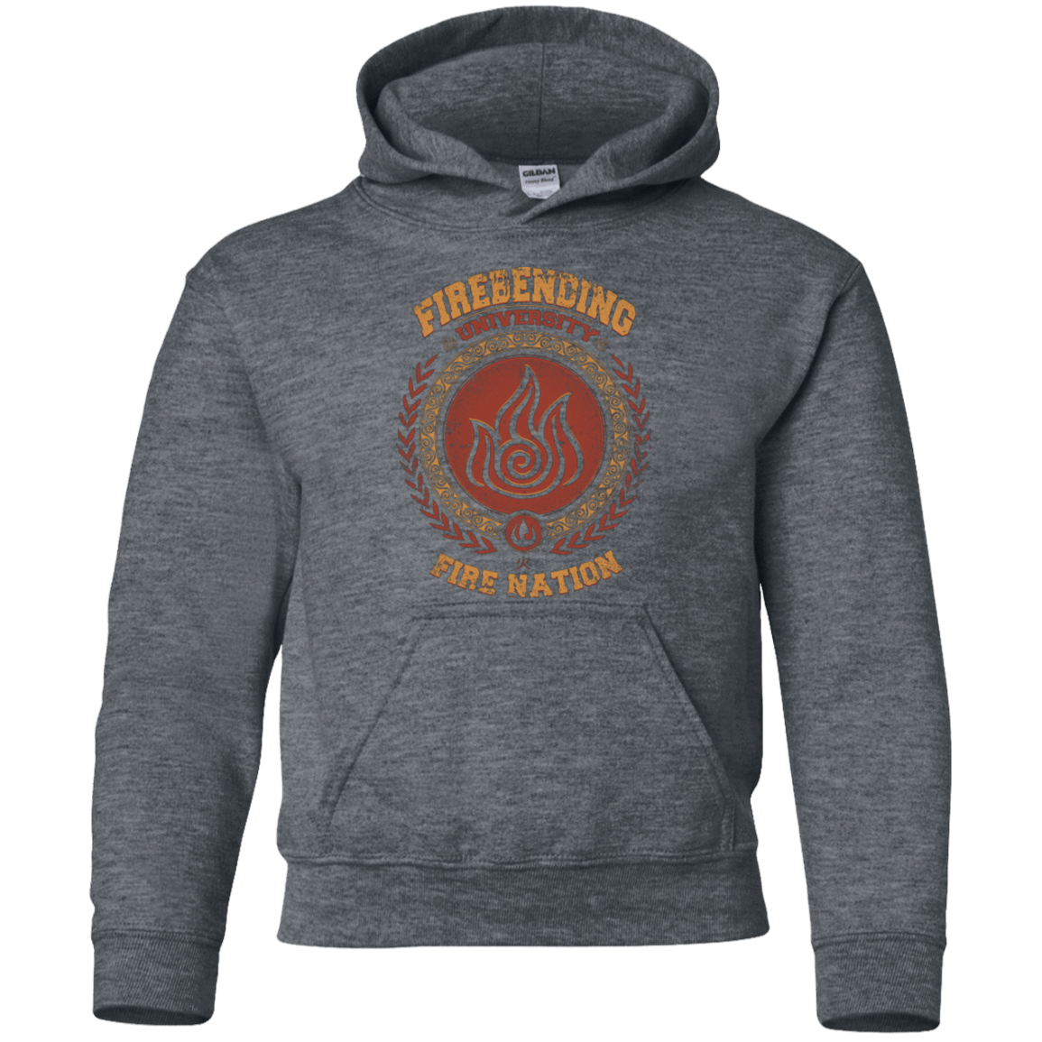 Sweatshirts Dark Heather / YS Firebending university Youth Hoodie