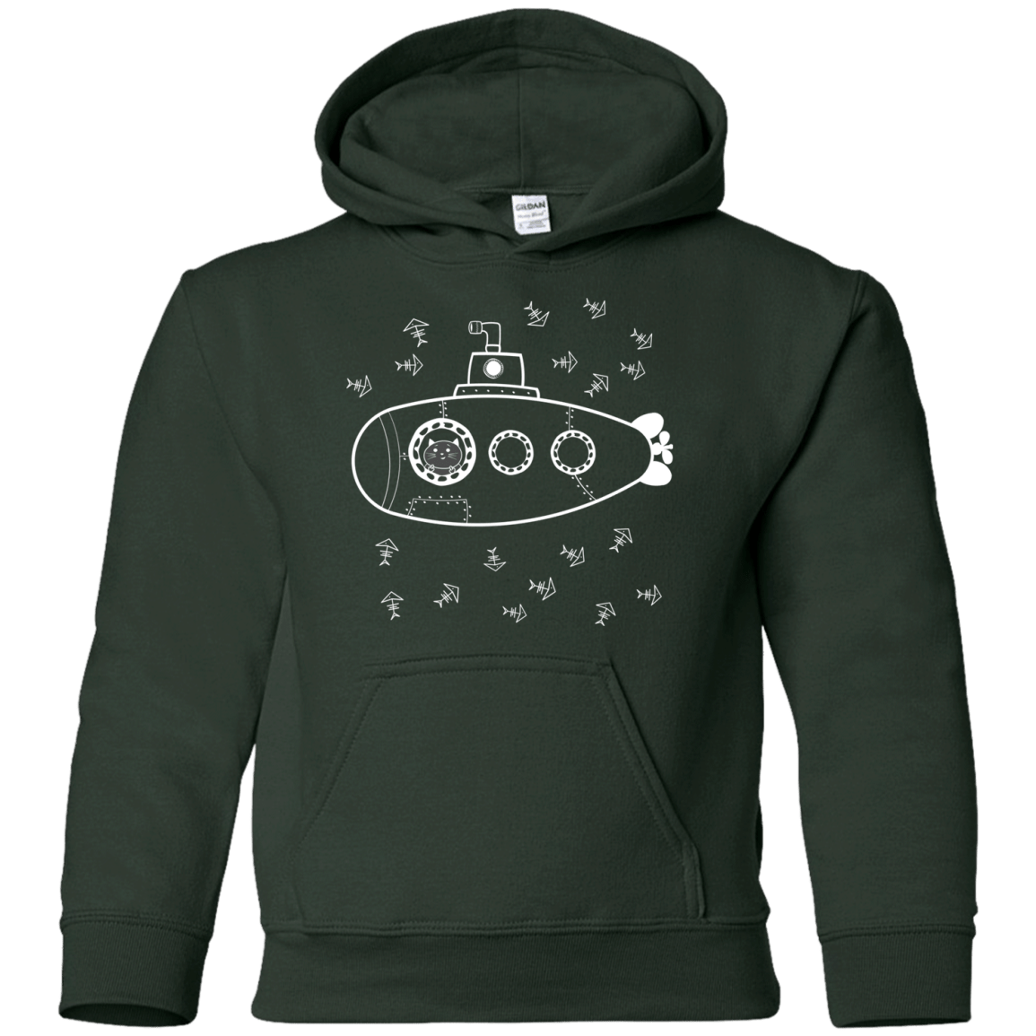 Sweatshirts Forest Green / YS Fish Watching Youth Hoodie