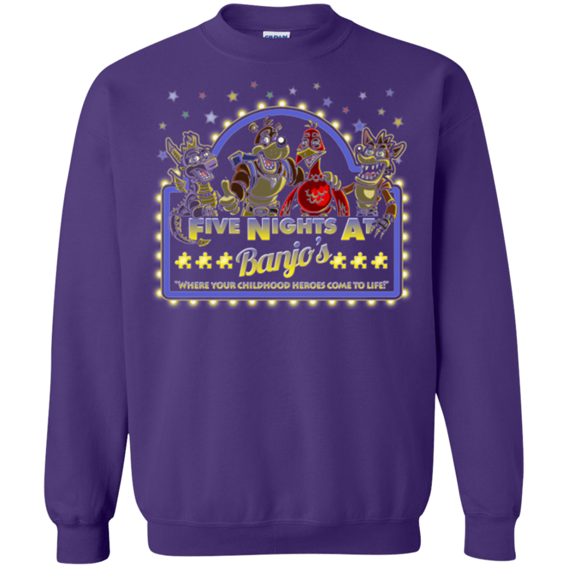 Sweatshirts Purple / Small Five Nights at Banjos Crewneck Sweatshirt