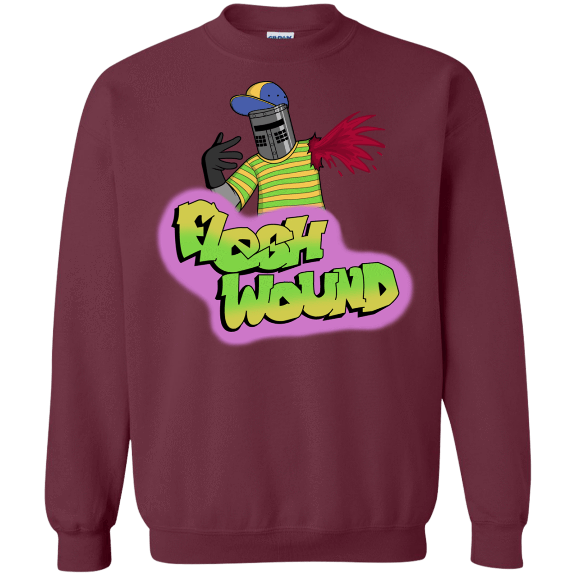 Sweatshirts Maroon / S Flesh Wound Crewneck Sweatshirt