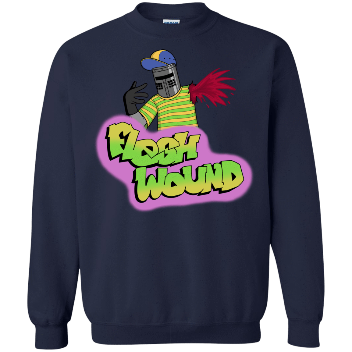 Sweatshirts Navy / S Flesh Wound Crewneck Sweatshirt