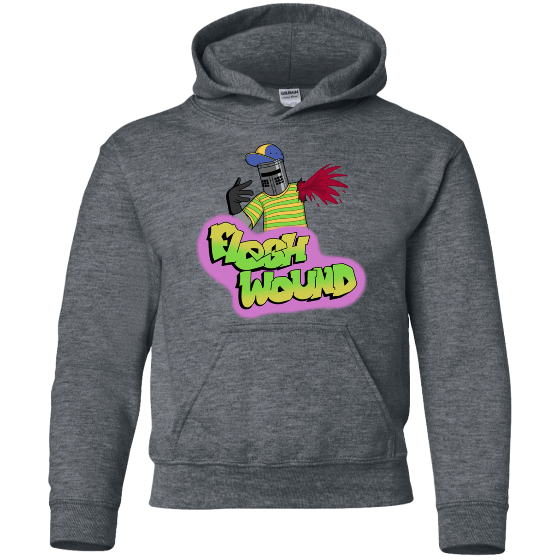 Sweatshirts Dark Heather / YS Flesh Wound Youth Hoodie