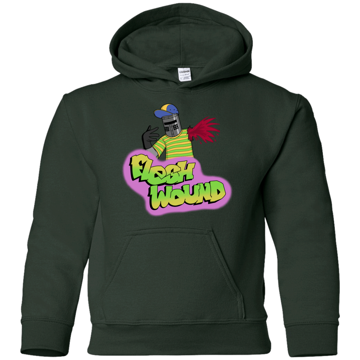Sweatshirts Forest Green / YS Flesh Wound Youth Hoodie