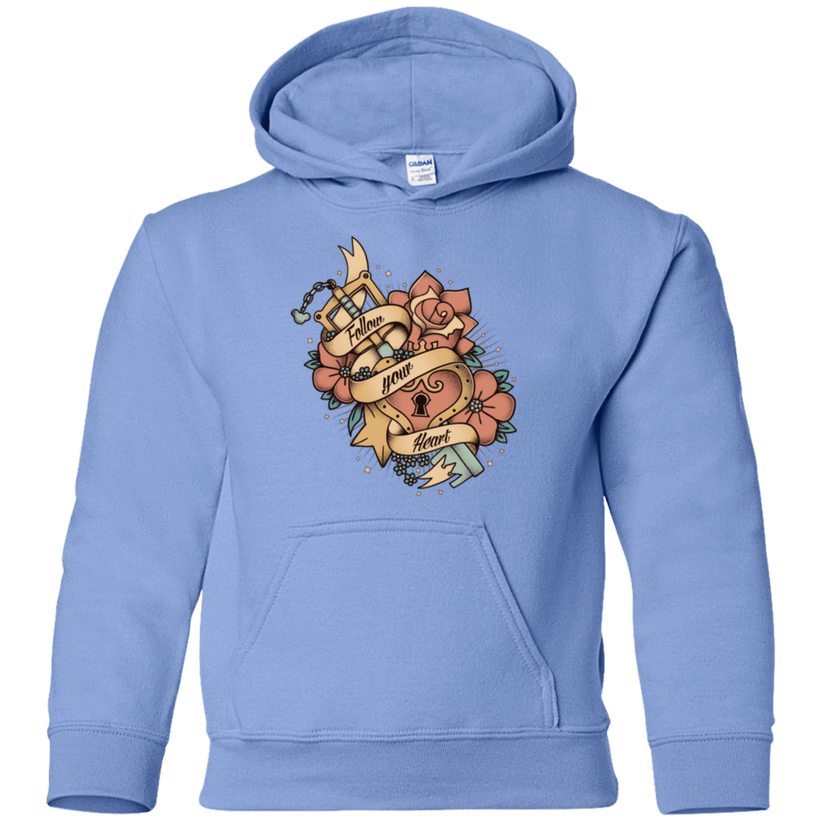 Sweatshirts Carolina Blue / YS Follow your heart Youth Hoodie