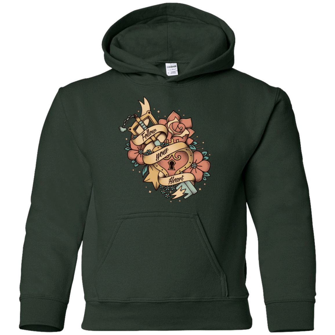 Sweatshirts Forest Green / YS Follow your heart Youth Hoodie