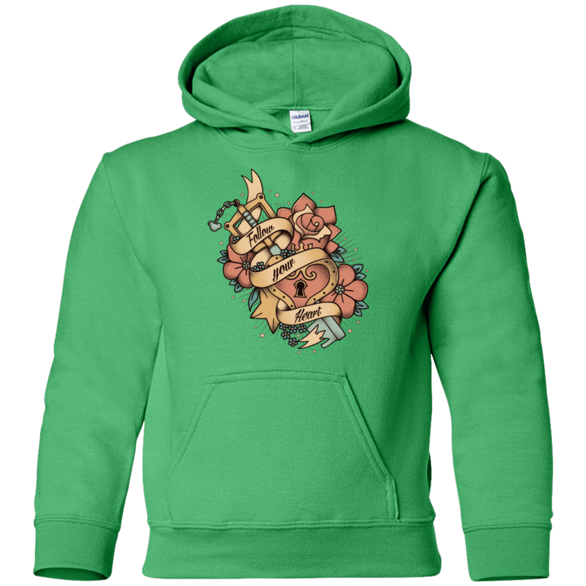 Sweatshirts Irish Green / YS Follow your heart Youth Hoodie