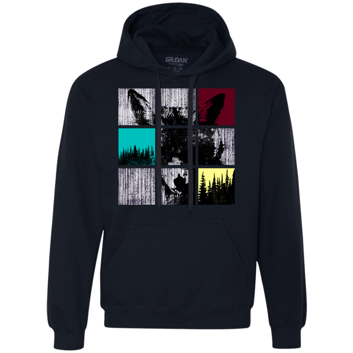 Sweatshirts Navy / S Fox Pane Premium Fleece Hoodie