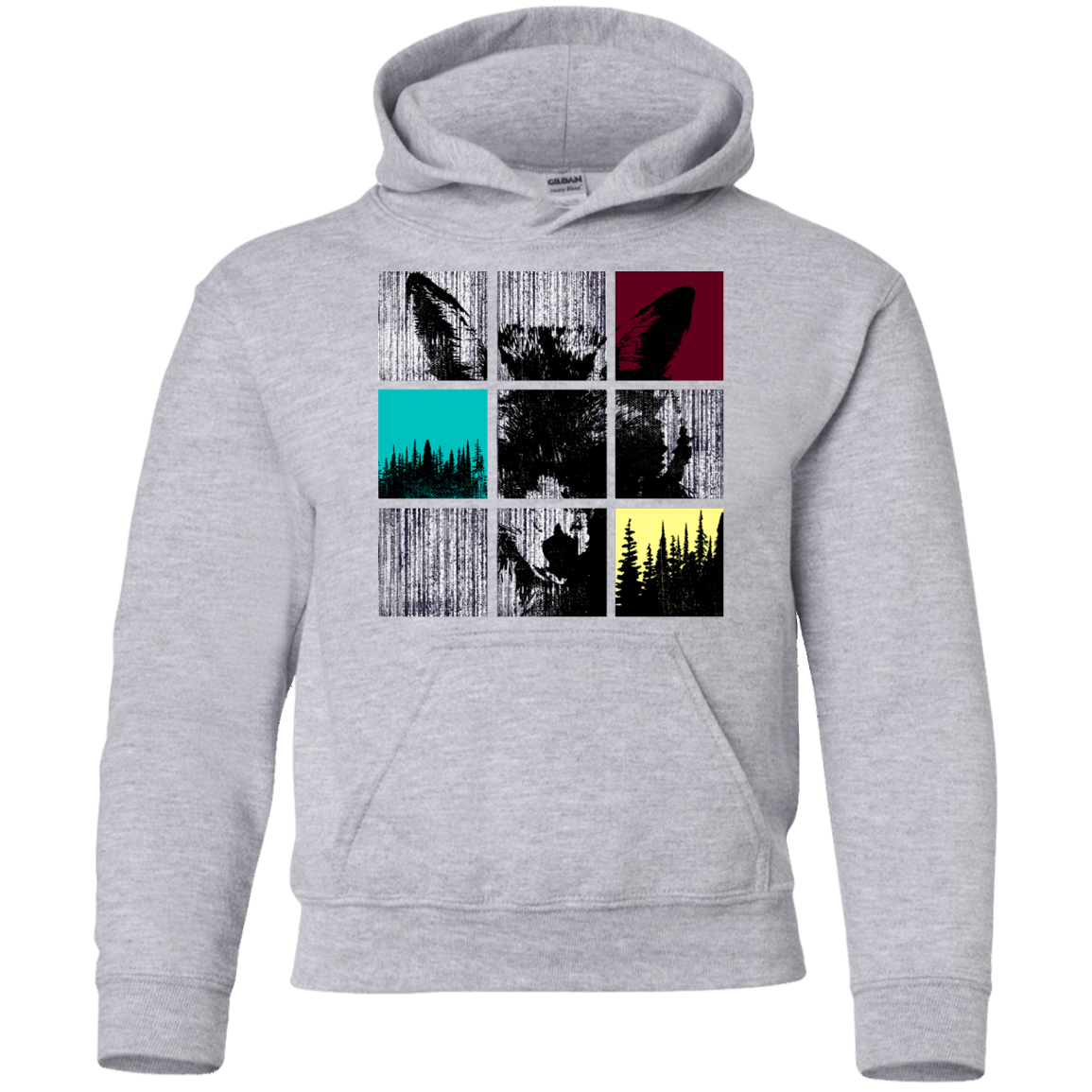 Sweatshirts Sport Grey / YS Fox Pane Youth Hoodie