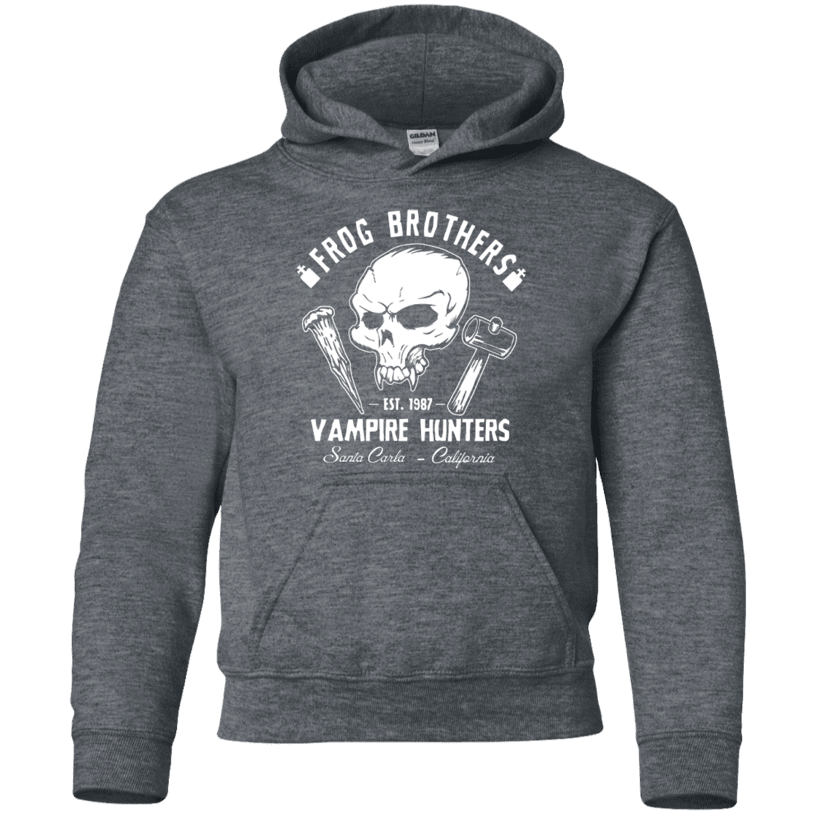 Sweatshirts Dark Heather / YS Frog Brothers Vampire Hunters Youth Hoodie