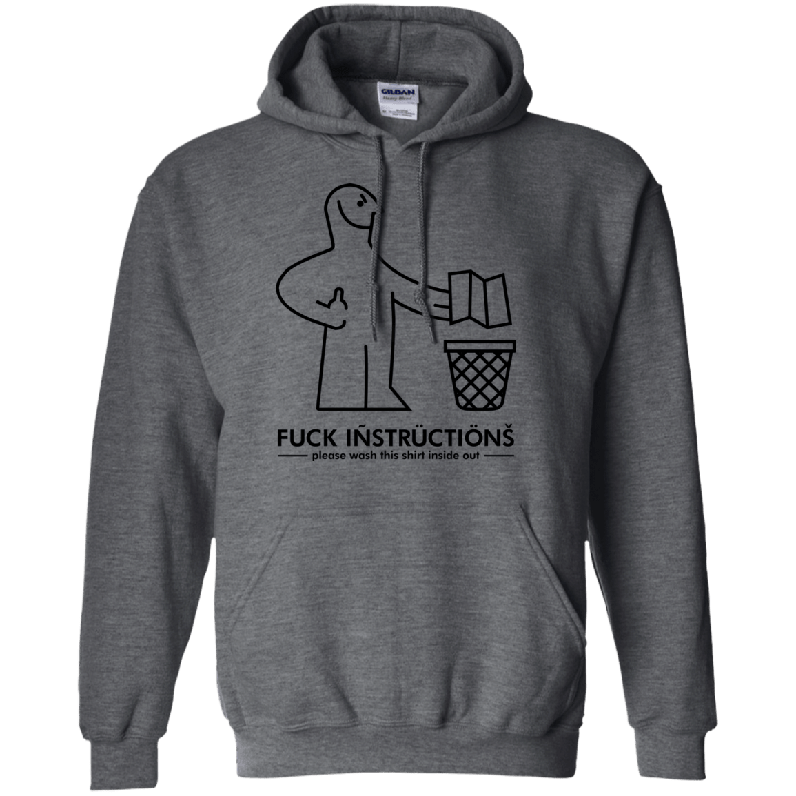 Sweatshirts Dark Heather / S FuckInstructions Pullover Hoodie