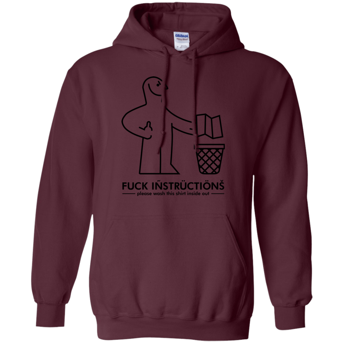 Sweatshirts Maroon / S FuckInstructions Pullover Hoodie