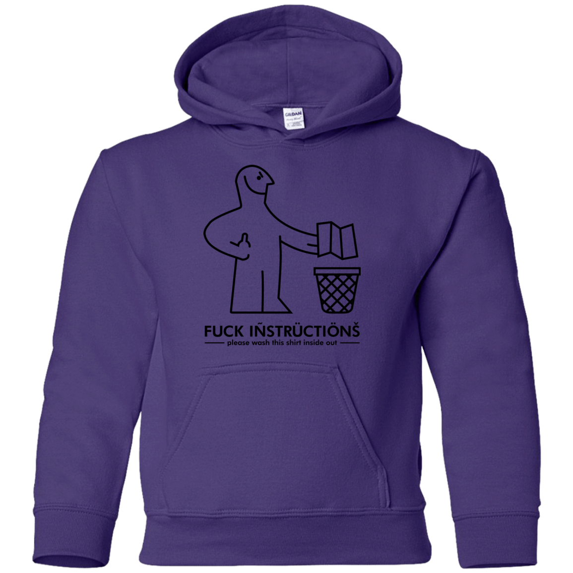 Sweatshirts Purple / YS FuckInstructions Youth Hoodie