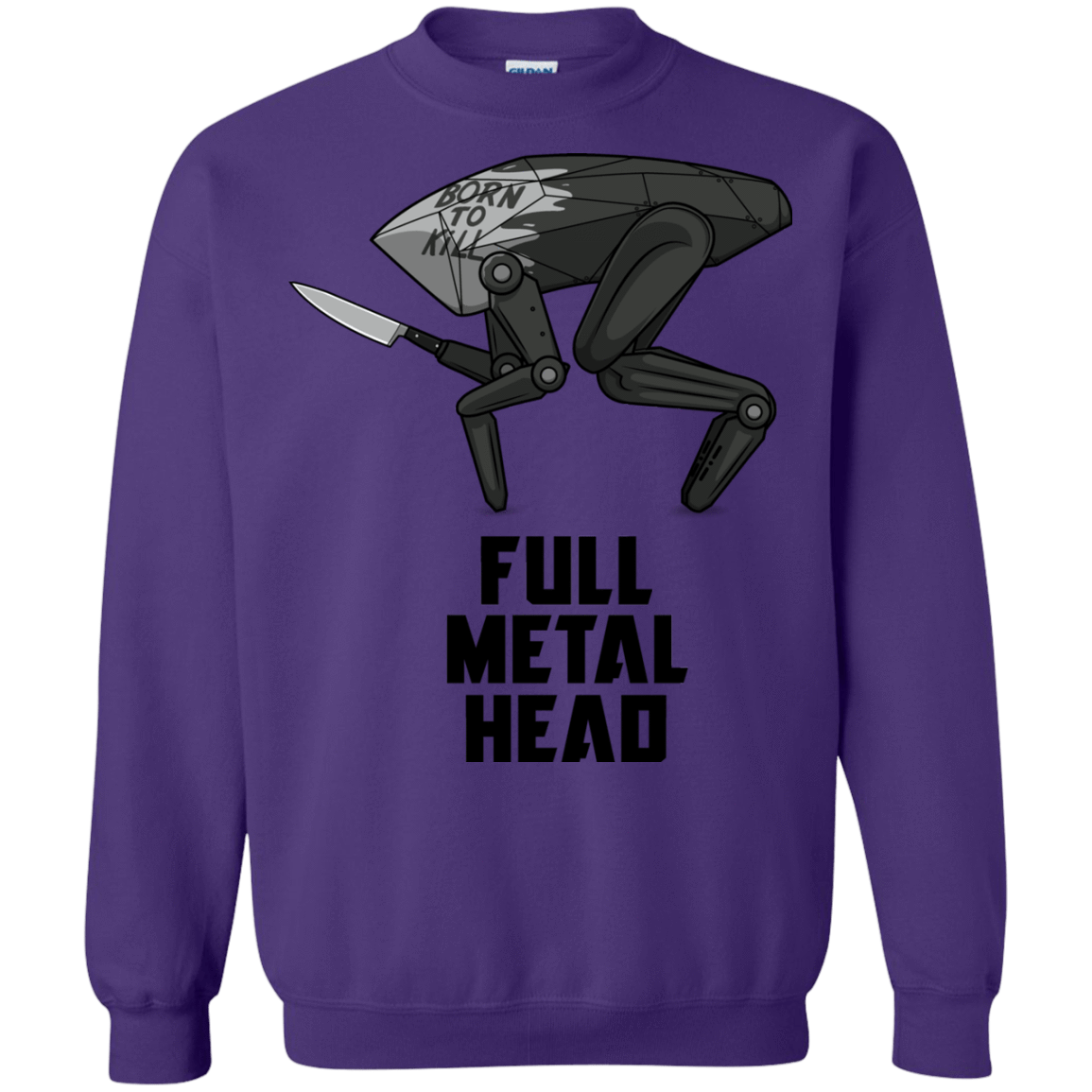 Sweatshirts Purple / S Full Metal Head Crewneck Sweatshirt