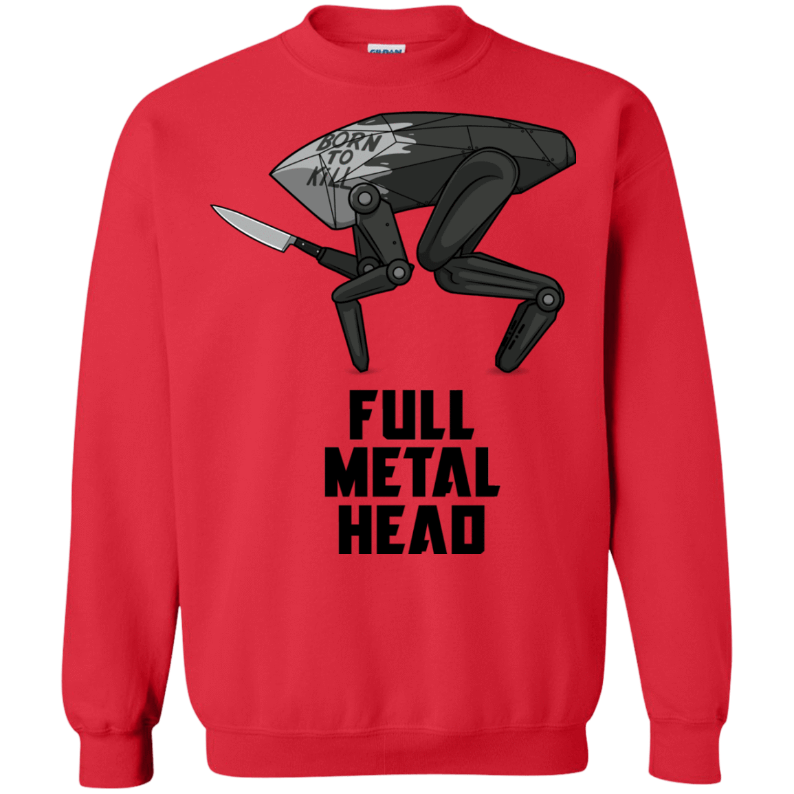 Sweatshirts Red / S Full Metal Head Crewneck Sweatshirt