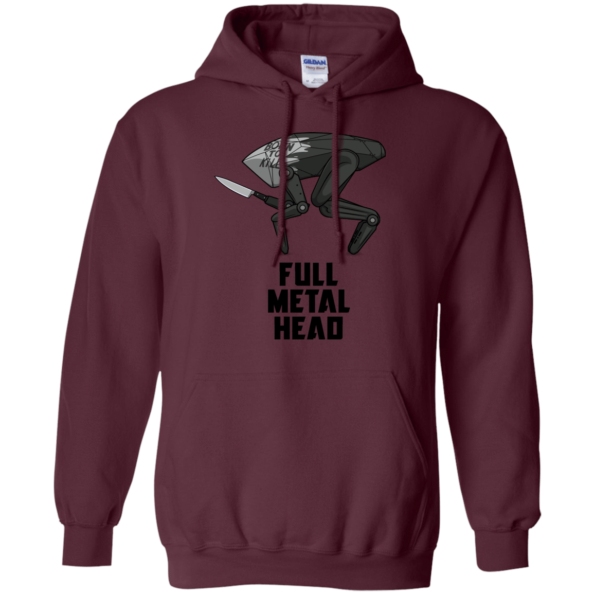 Sweatshirts Maroon / S Full Metal Head Pullover Hoodie