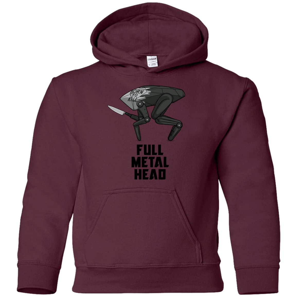 Sweatshirts Maroon / YS Full Metal Head Youth Hoodie