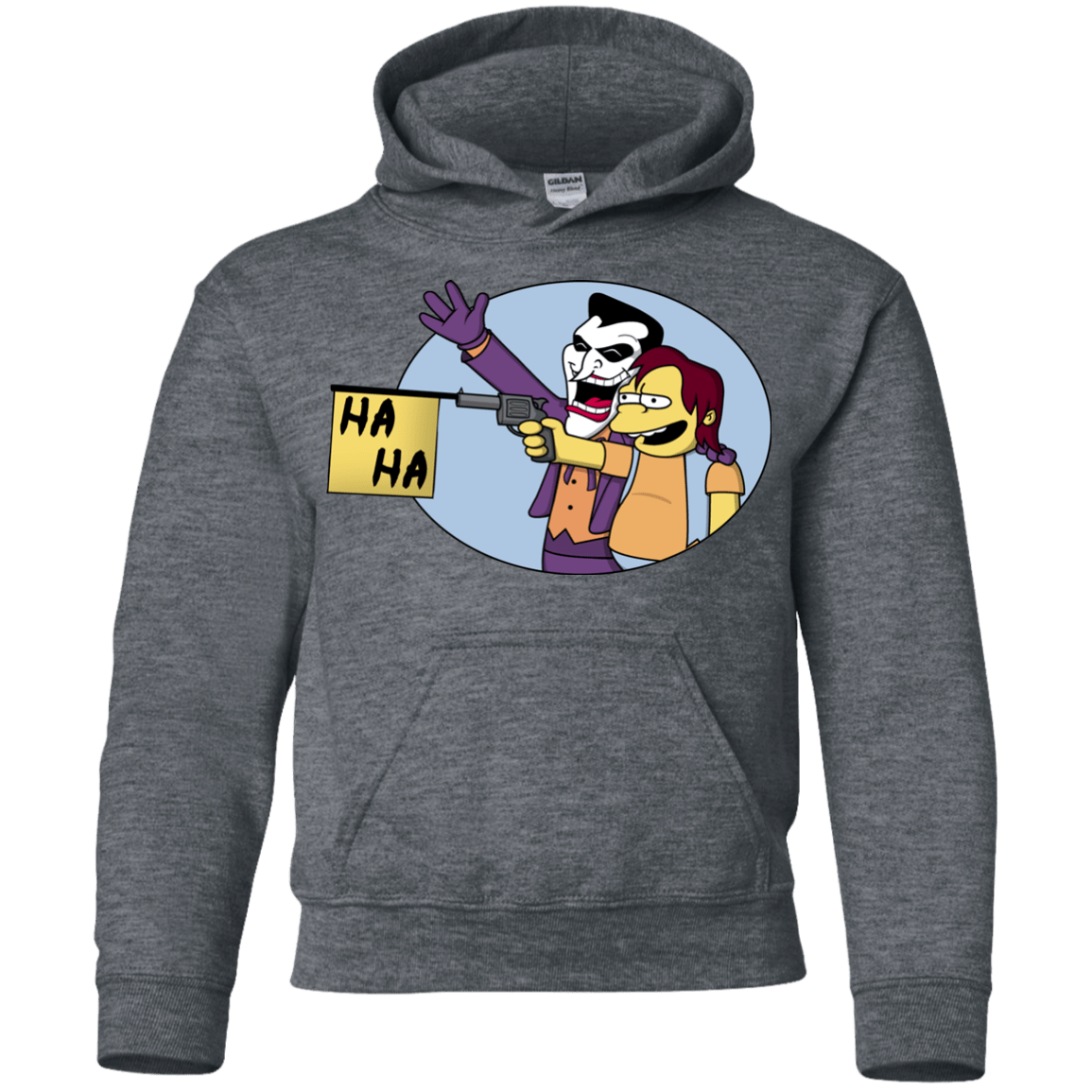 Sweatshirts Dark Heather / YS Funny Gun Youth Hoodie